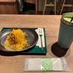 宇治園 - かぼちゃモンブラン、アイス抹茶ラテ 1,500円（税込）