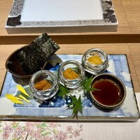 鮨 青海 北新地 - 雲丹3種食べ比べ 浜中産 釧路産 利尻産