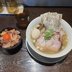 中華蕎麦 柳 - "特製 塩"1,330円と"肉めし"370円♪