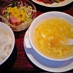 Saikou Rou - 【２０１４／3】１０００円の曜日替わりのランチ・スープと鴨肉のサラダ