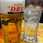 七輪焼肉 安安 - 生ビール(アサヒスーパードライ)と酎ハイ