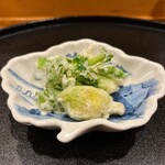 味享 - 芹と蕗の薹の天ぷら