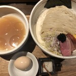 鴨出汁中華蕎麦 麺屋yoshiki - クリーム昆布水と貝出汁細つけ麺（塩）
