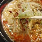 茨城タンメン カミナリ - 具は清々しい白髪ねぎ、シャキシャキ食感のもやし。