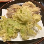 和楽亭 澤 - ふきのとうとホタルイカの天ぷら