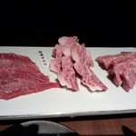 松阪牛焼肉　一徹 - カルビ３種盛り 