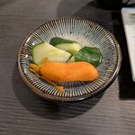 湯浦温泉 亀井荘 - 朝食（漬物）