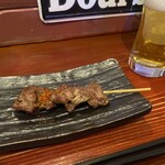 焼き鳥アポロ - 一番搾りとハツ