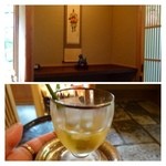 未在 - 待合室で「梅酒」が振る舞われます。