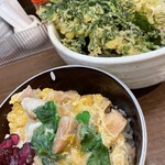 蕎麦や はないち - ミニ親子丼と冷たいそばのセット、春菊の天ぷらトッピング