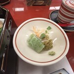 割烹つづみ - 刺身こんにゃくとエビを固めた和食