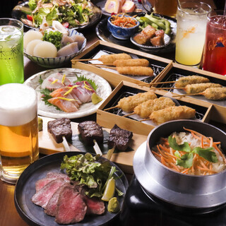 和紋の【極・松・竹・梅】から選べるコースで鍋も串揚げも堪能