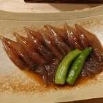 蕎麦の実 - ホタルイカ酒盗鉄板焼