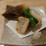 蕎麦の実 - たけのこの挟み揚げ