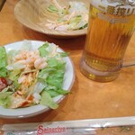 サイゼリヤ - 生ビール・小エビサラダ