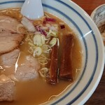 麺屋 わかな - 魚とんそば(細)+豚めし