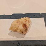 リストランテ イル バンビナッチョ - 「長芋の天ぷら」。熱々を塩でいただきました。