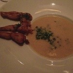 Jean-Georges - Young Garlic Soup with Thyme and Sautéed Frog Legs