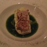 Jean-Georges - Slowly Cooked Halibut,Lettuce Puree,Herbal Lime Vinaigrette（友人の注文分）