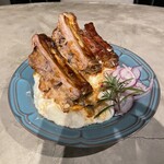 吉祥寺 井の頭テラス HONOO - スペアリブのオーブン焼き ～マッシュハニーマスタード～。美味し。