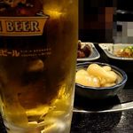 Hage Bouzu - 生ビール　＆　ラッキョウ