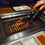 焼肉USON - カルパッチョ風ねぎムチンロース (究極の赤身 2.5秒焼き)