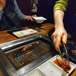 焼肉USON - カルパッチョ風ねぎムチンロース (究極の赤身 2.5秒焼き)