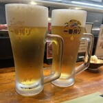 焼鳥かさ岡 - 生ビール