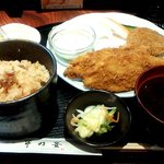 芦屋 串乃宴 - ミックスフライ定食（2014.7）