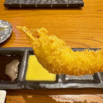 くしあげ 串亭 - エビは辛子ピーナッツバターソースまたは塩がオススメとの事