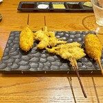 くしあげ 串亭 - 「牛挽肉のメンチカツ」と「ホタルイカ」