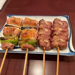 焼鳥 コの字 - ねぎまX 2    はつX 2