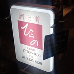 酒と肴 ひらの - お店の看板1