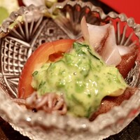 賛否両論 - 蛍烏賊 フルーツトマト 菜の花ソース