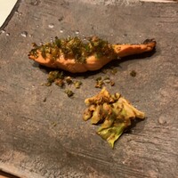 紙音 - 桜鱒炭火焼き 春キャベツ