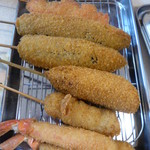 串カツ田中 - 串カツいろいろ（紅ショウガ、なす、いかとんびなど）