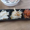 新改商店 - 生珍味3種盛＠400円（たこキムチ、いかうに、かれいえんがわわさび）