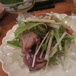 おおはま - カツオと水菜の酒盗あえ　これ、すごく美味しい！