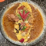 シナジー - 天然平目キーマCurry＋愛がけ2種（ほろほろチキンCurry＋ポークジンジャーCurry）＋大盛り