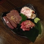 Morizou - 肉刺し3種盛り（1550円）
