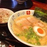 麺dining 月乃家 - 豚骨塩+シラスご飯