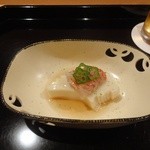 壽山 - 豆乳の寒天寄せ　ボタン海老