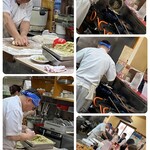 ぎょうざの美鈴 - 店主様が1人で 餃子を焼き上げ、合間をみて 皮から餃子作りをされていて…超‼️忙しそうです(*´˘`*)♥