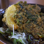 野むら - かけそば@税込400円＋春菊天＠税込100円＋かぼちゃ天＠税込100円