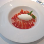 ル・ヴァンキャトル - ランチ・デセール（白桃のコンポート）