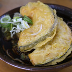 野むら - かけそば@税込400円＋春菊天＠税込100円＋かぼちゃ天＠税込100円