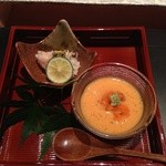 凛 - Ｈ26.8 ウニととうもろこしの冷製茶碗蒸しとズワイガニ