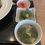 CHINESE DINING 瑞 - 中華スープ・きゅうりの甘酢漬け・ミルクプリン