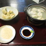 しらいし - そばがき 山葵醤油にきな粉。