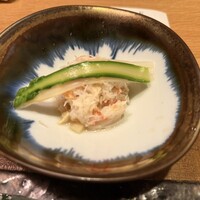 猩々 - 蟹ホワイトアスパラ湯葉の土佐酢掛け